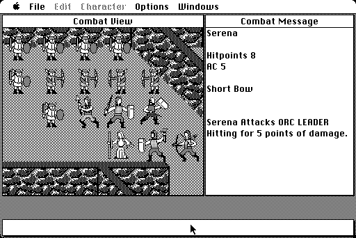 Pool of Radiance (Macintosh) screenshot: Battle screen