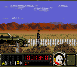Outlander (SNES) screenshot: Town view.
