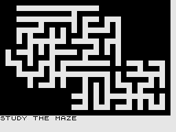 Dragon Maze (ZX81) screenshot: Study the map.