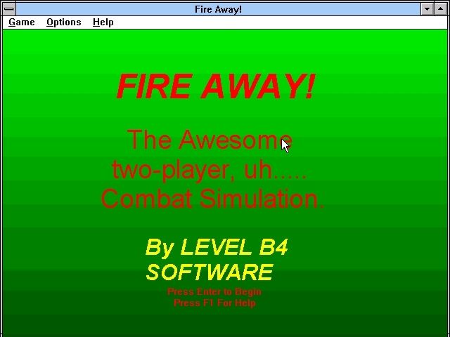 Fire Away! (Windows 3.x) screenshot: The title screen