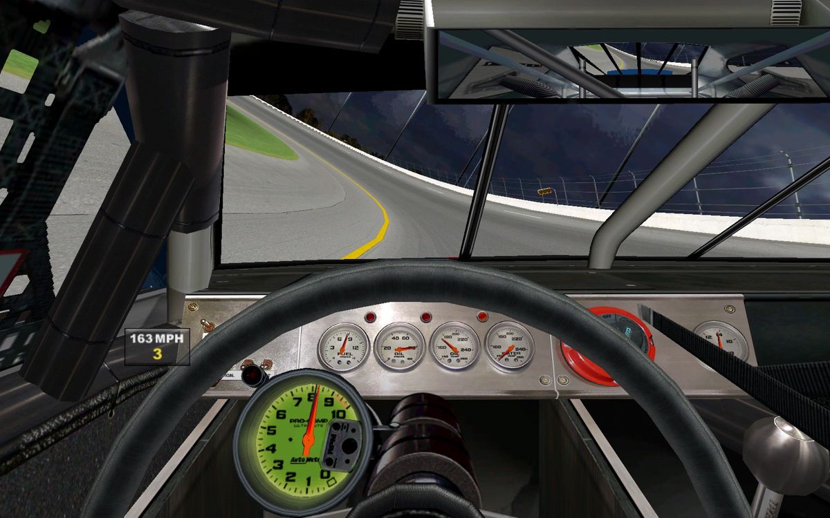 NASCAR Racing 2003 Season (Macintosh) screenshot: Steering through the curve.
