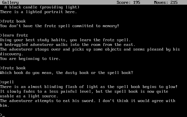 Enchanter (DOS) screenshot: That adventurer is pretty strange...