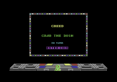 Gilbert: Escape from Drill (Commodore 64) screenshot: The game Greed