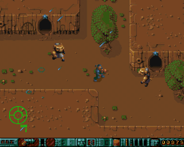 Alien Bash II (Amiga) screenshot: 2 alien pigs fighting me