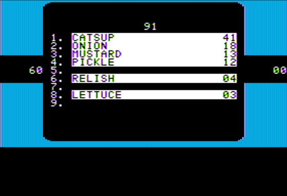 Family Feud (Apple II) screenshot: The Answers