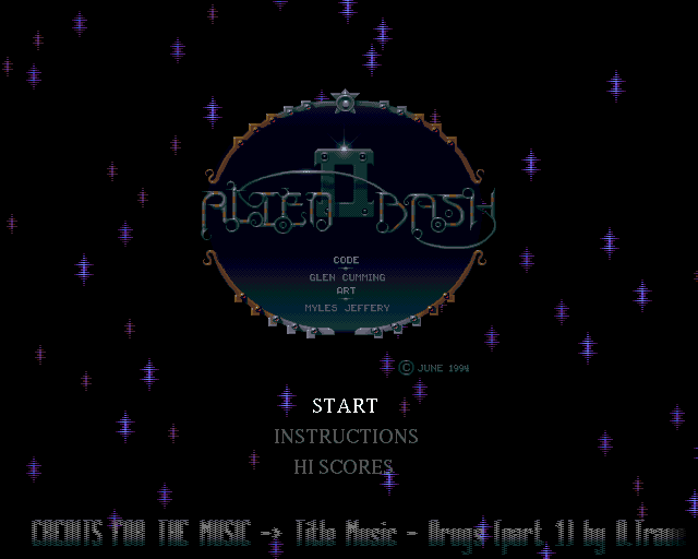 Alien Bash II (Amiga) screenshot: Main screen