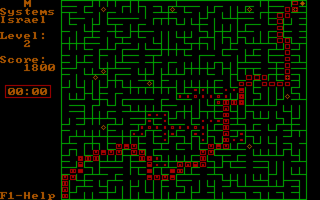 Labyrinth (DOS) screenshot: After you chicken out, you get to see the path you should've taken... and how badly you screwed it up. (CGA)