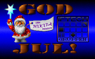 God Jul! (DOS) screenshot: Title Screen (in Swedish)