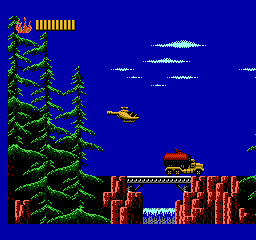 Captain Planet and the Planeteers (NES) screenshot: Chase waste-dumping trucks in level 2-1