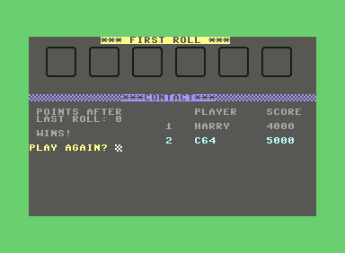 Contact (Commodore 64) screenshot: C64 wins!