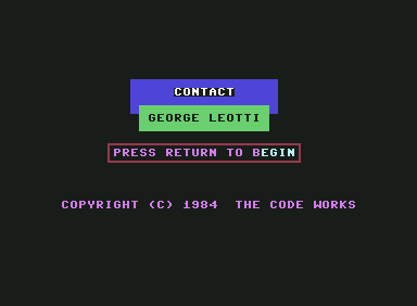 Contact (Commodore 64) screenshot: Title screen
