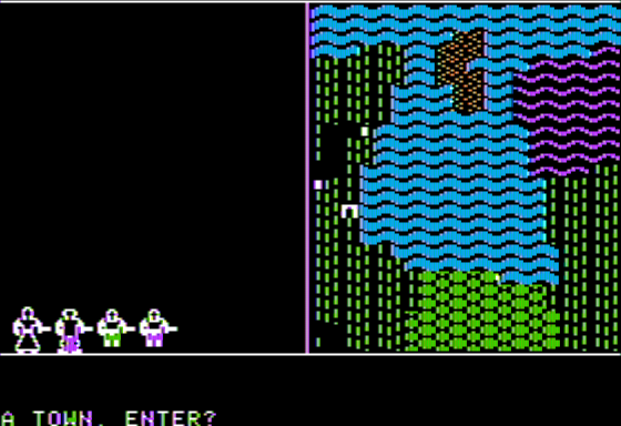 Phantasie II (Apple II) screenshot: Exploring the Wilderness
