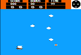 Dawn Treader (Apple II) screenshot: Sailing the ocean.