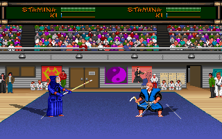 Budokan: The Martial Spirit (DOS) screenshot: Kendo vs Kusari-Gama in Match 7