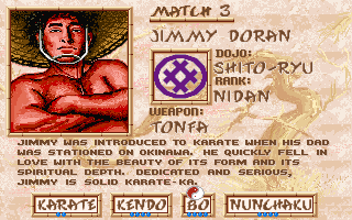 Budokan: The Martial Spirit (DOS) screenshot: Opponent for Match 3