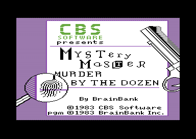 Mystery Master: Murder by the Dozen (Commodore 64) screenshot: Title screen