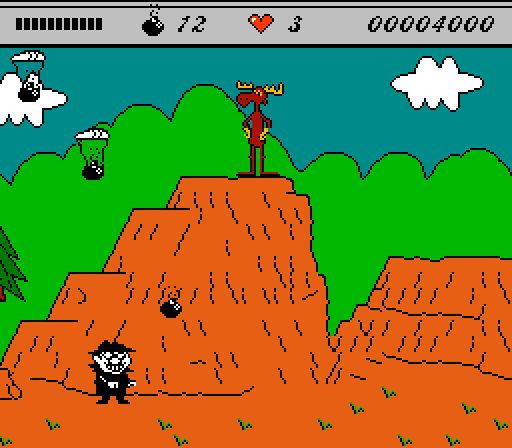 The Adventures of Rocky and Bullwinkle and Friends (NES) screenshot: Lovely scenery!