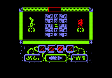 Gilbert: Escape from Drill (Amstrad CPC) screenshot: This is no match.