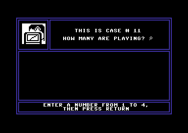 Mystery Master: Murder by the Dozen (Commodore 64) screenshot: Setting up the players...