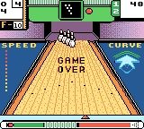 10-Pin Bowling (Game Boy Color) screenshot: Can I get some bumpers over here?