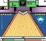 10-Pin Bowling (Game Boy Color) screenshot: Line up your shot.