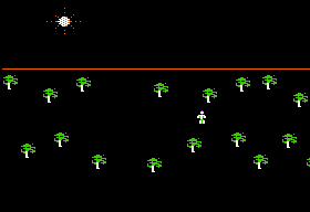 Rings of Zilfin (Apple II) screenshot: Traveling along the road.