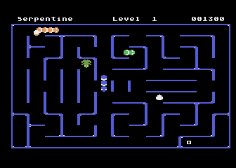Serpentine (Atari 8-bit) screenshot: Try to catch the bonus frog!