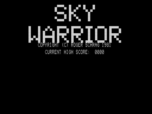 Sky Warrior (TRS-80) screenshot: Title Screen