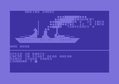 Atlantic Patrol (Commodore 64) screenshot: Enemy in sight dead ahead!