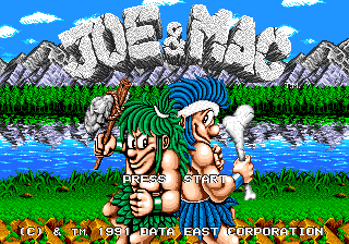 Joe & Mac: Caveman Ninja (Genesis) screenshot: Title Screen
