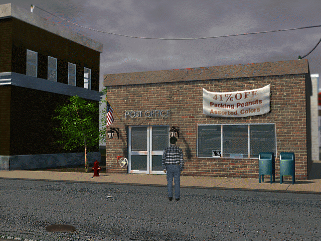 Harvester (Windows) screenshot: In front of a post office