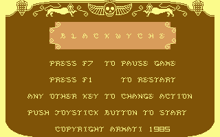 Blackwyche (Commodore 64) screenshot: Start screen