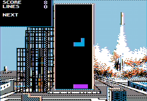 Tetris (Apple II) screenshot: Soviet Missile Launch
