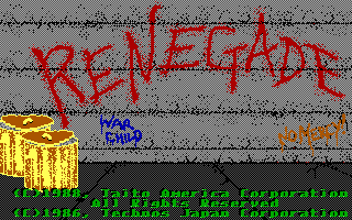 Renegade (DOS) screenshot: Title screen (EGA)