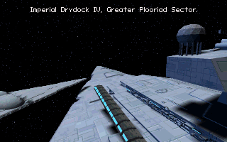 Star Wars: X-Wing - Imperial Pursuit (DOS) screenshot: Increasing activity within an Imperial drydock.