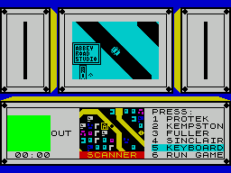 Paul McCartney's Give My Regards to Broad Street (ZX Spectrum) screenshot: This is the main game screen. Here, before the game starts, its being used for controller selection