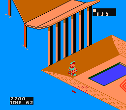 720º (NES) screenshot: Competing in a jump event