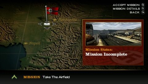 Medal of Honor: Heroes (PSP) screenshot: Mission selection