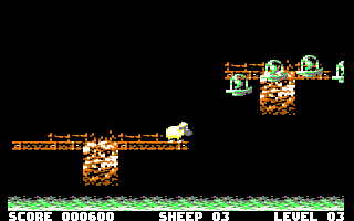 Sheepoid DX plus Woolly Jumper (Commodore 64) screenshot: Level 3