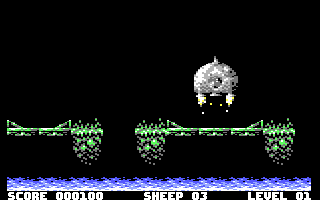 Sheepoid DX plus Woolly Jumper (Commodore 64) screenshot: Level 1 finished