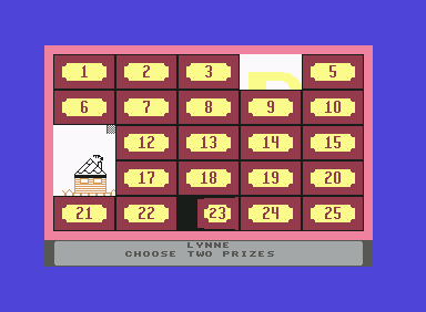 Classic Concentration (Commodore 64) screenshot: More of the puzzle is revealed.