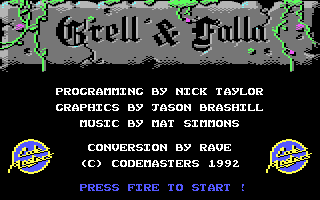 Grell and Fella (Commodore 64) screenshot: Title screen