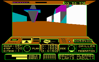 Space Station Oblivion (DOS) screenshot: This sector has been cleared! (EGA/Tandy)