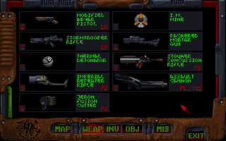 Star Wars: Dark Forces (DOS) screenshot: Tons of weapons