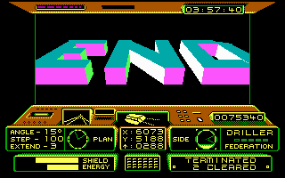 Space Station Oblivion (DOS) screenshot: Game over (EGA/Tandy)