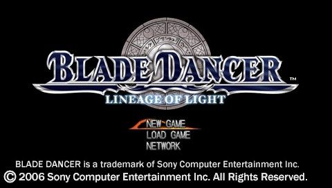 Blade Dancer: Lineage of Light (PSP) screenshot: Title and main menu
