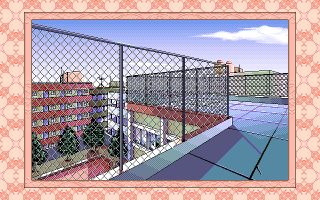 Kyōiku Jisshū: Joshi Kōsei Maniacs (PC-98) screenshot: Roof