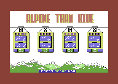 Alpine Tram Ride (Commodore 64) screenshot: Get ready to start the game!