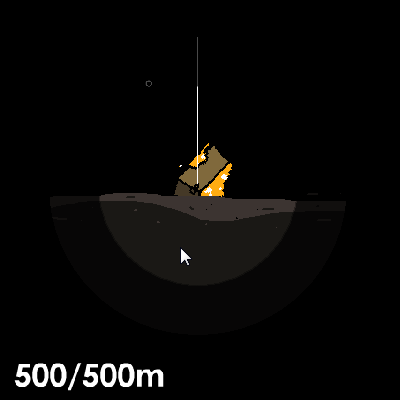 Radical Fishing (Browser) screenshot: There is a treasure chest at the bottom of the ocean.