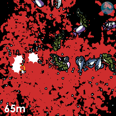 Radical Fishing (Browser) screenshot: The amount of blood gets a little out of hand near the end.